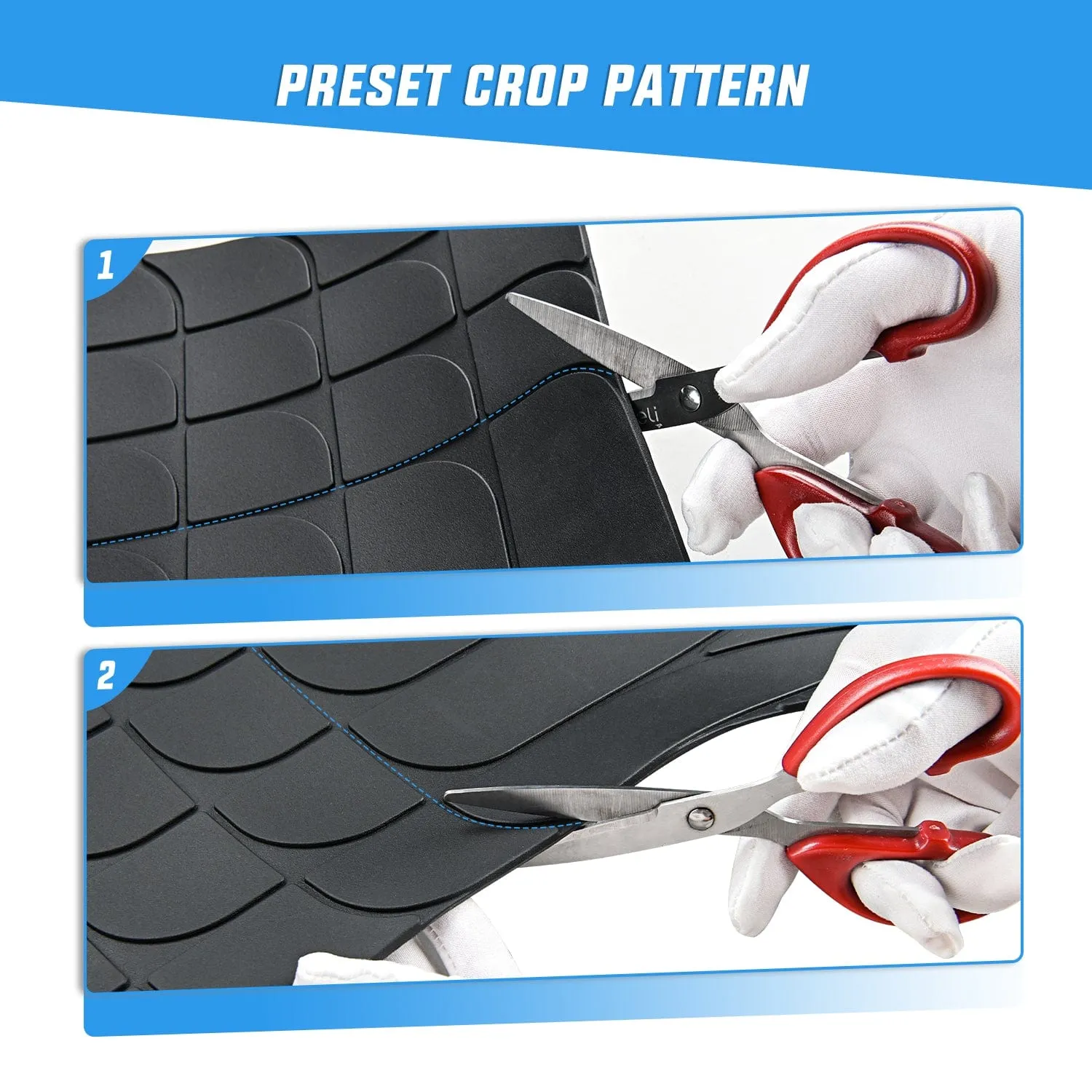 50X31 Inch Rubber Cargo Mats Universal Trim to fit Most Vehicles
