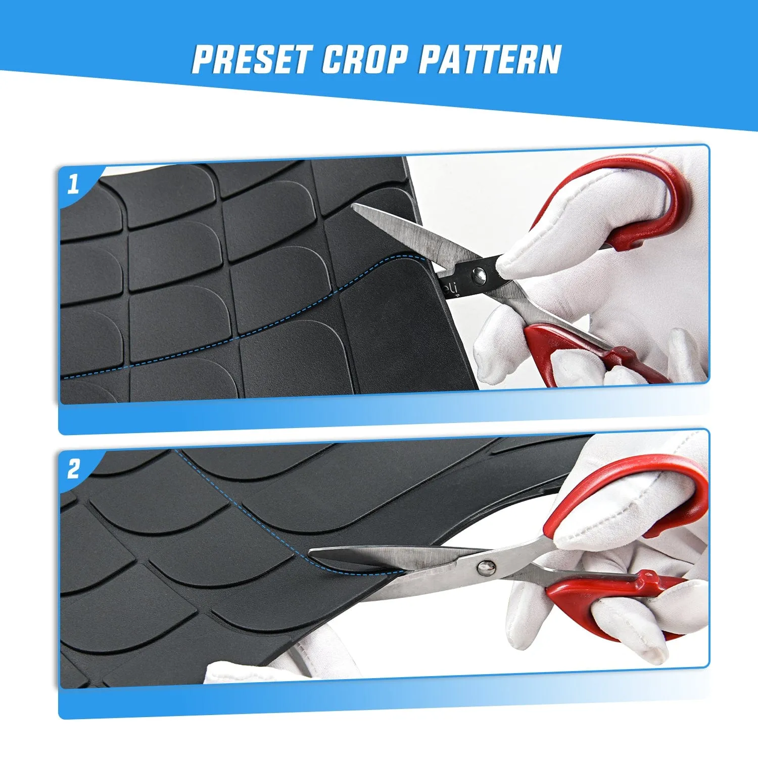 56X43 Inch Rubber Cargo Mats Universal Trim to fit Most Vehicles
