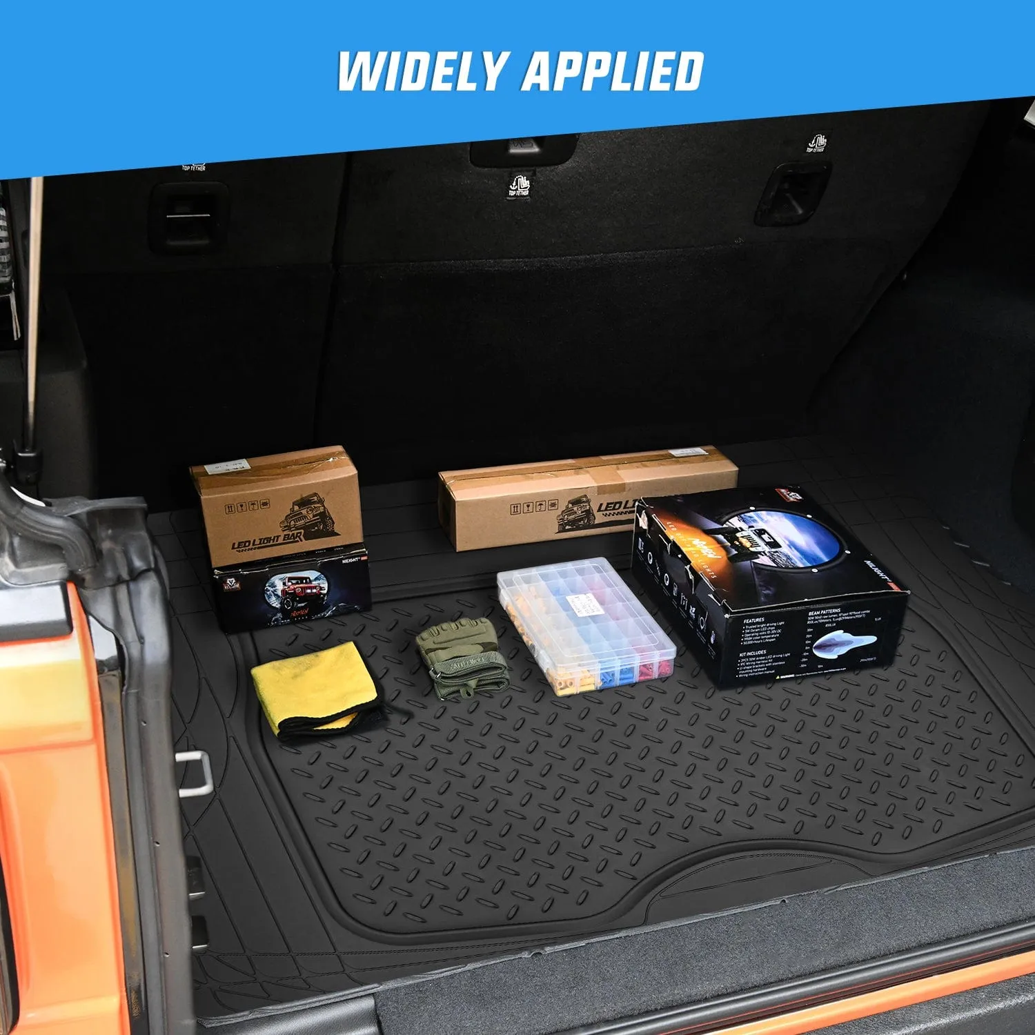 56X43 Inch Rubber Cargo Mats Universal Trim to fit Most Vehicles