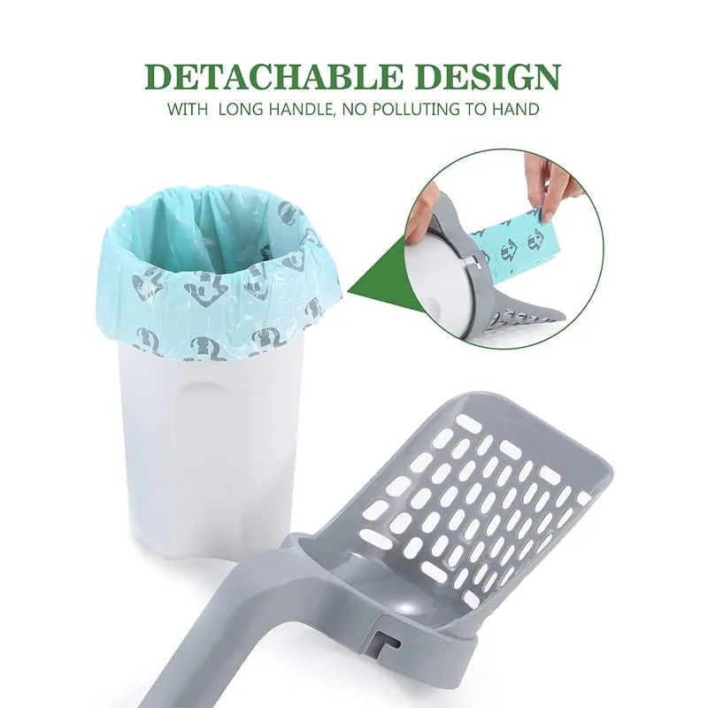Best Cat Litter Scooper with Built-in Bag Cat Shovel Cleaning Poop