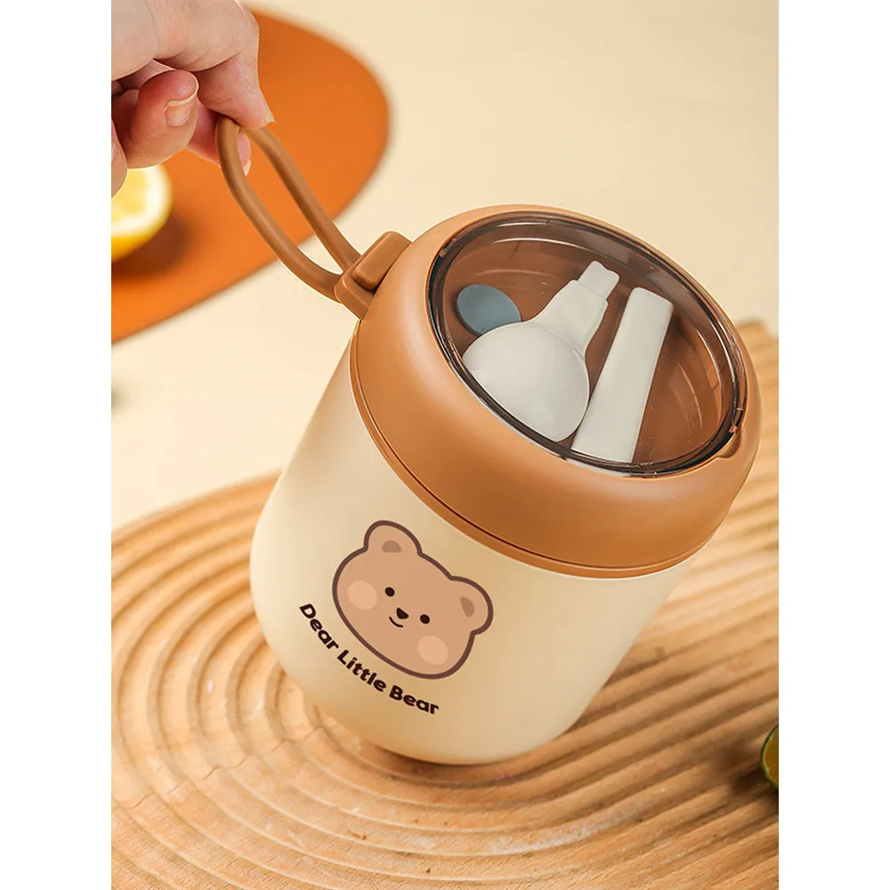 Little Surprise Box Bear , Stainless Steel Soup Box /Tiffin with Insulated Vertical Tiffin Bag with detachable Spoon for Kids and Adults.