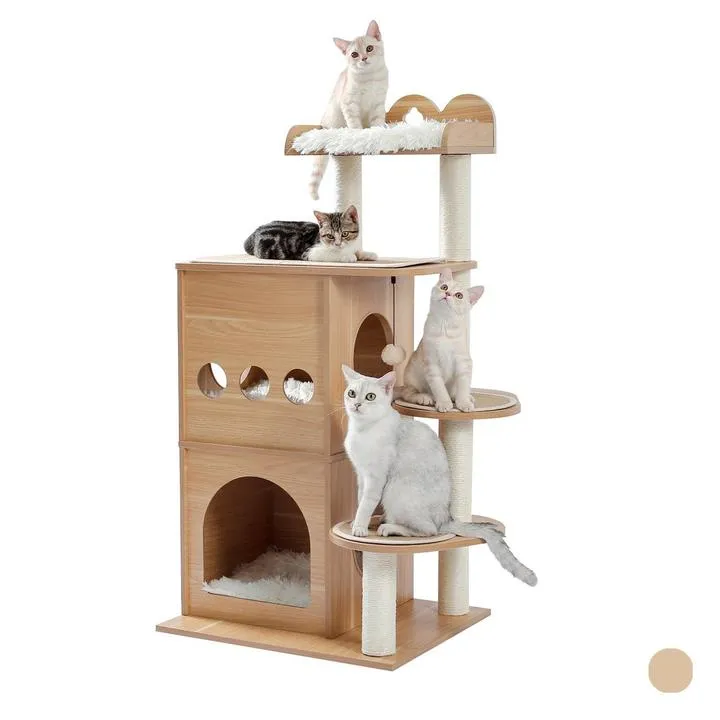 Sky Castle Wooden Luxury Cat Tree