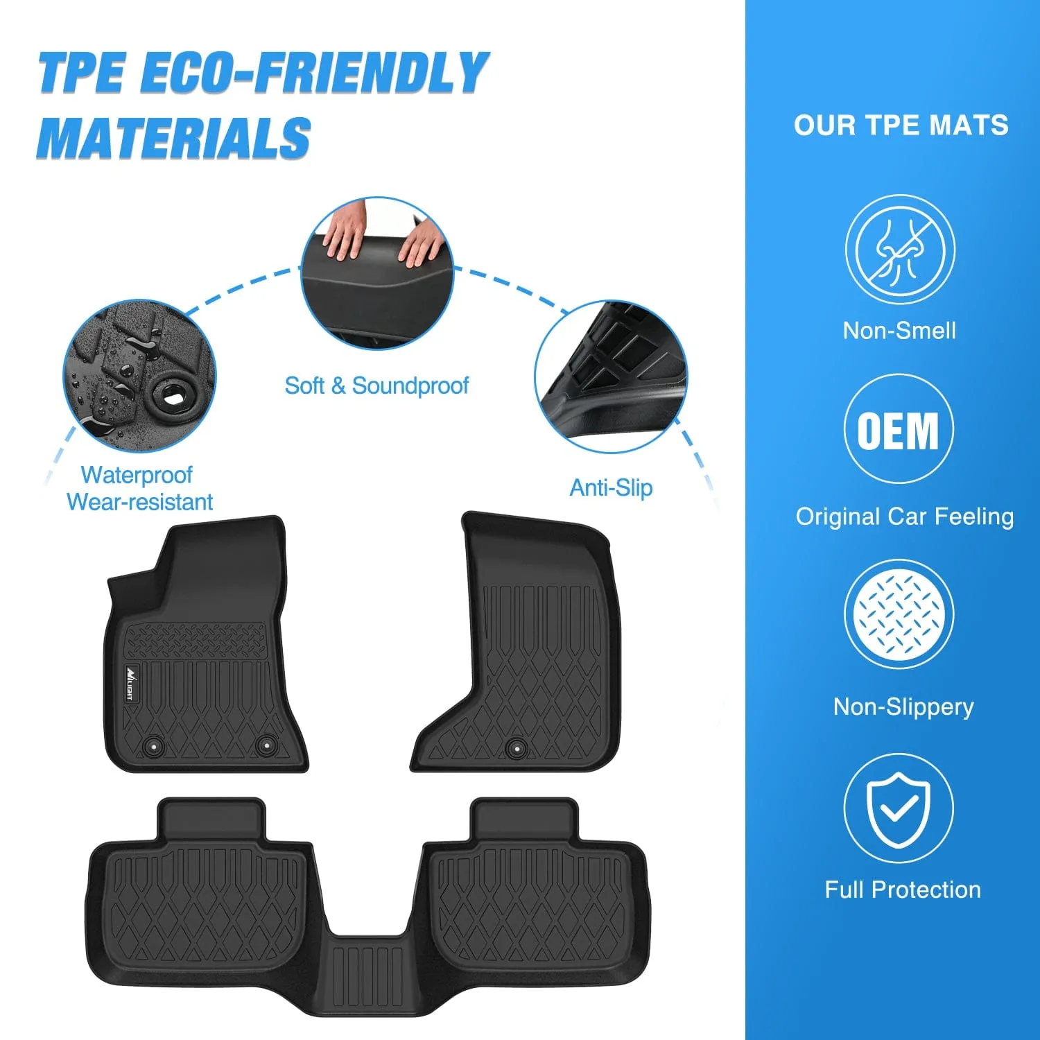 TPE Floor Mats for Dodge Charger AWD Chrysler 300 AWD 2011-2023